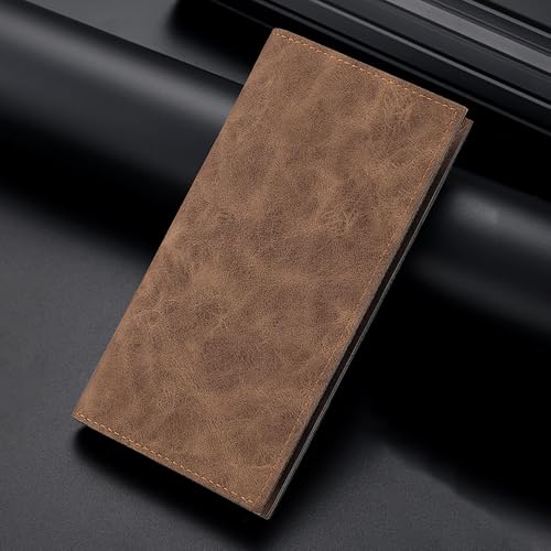 Men's PU Leather Long Wallet, Bifold Classic Vintage Wallet with RFID Multiple Card Slots Holder Wallet For Men