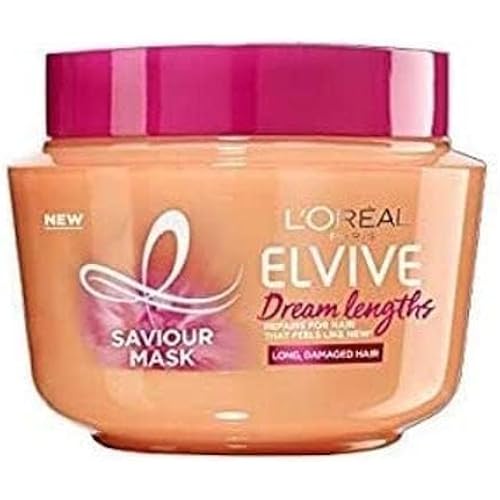 L'Oreal Paris Elvive Dream Lengths Hair Mask, Nourishing & Strengthening Treatment, Enriched with Castor Oil, For Long, Damaged Hair 300ml