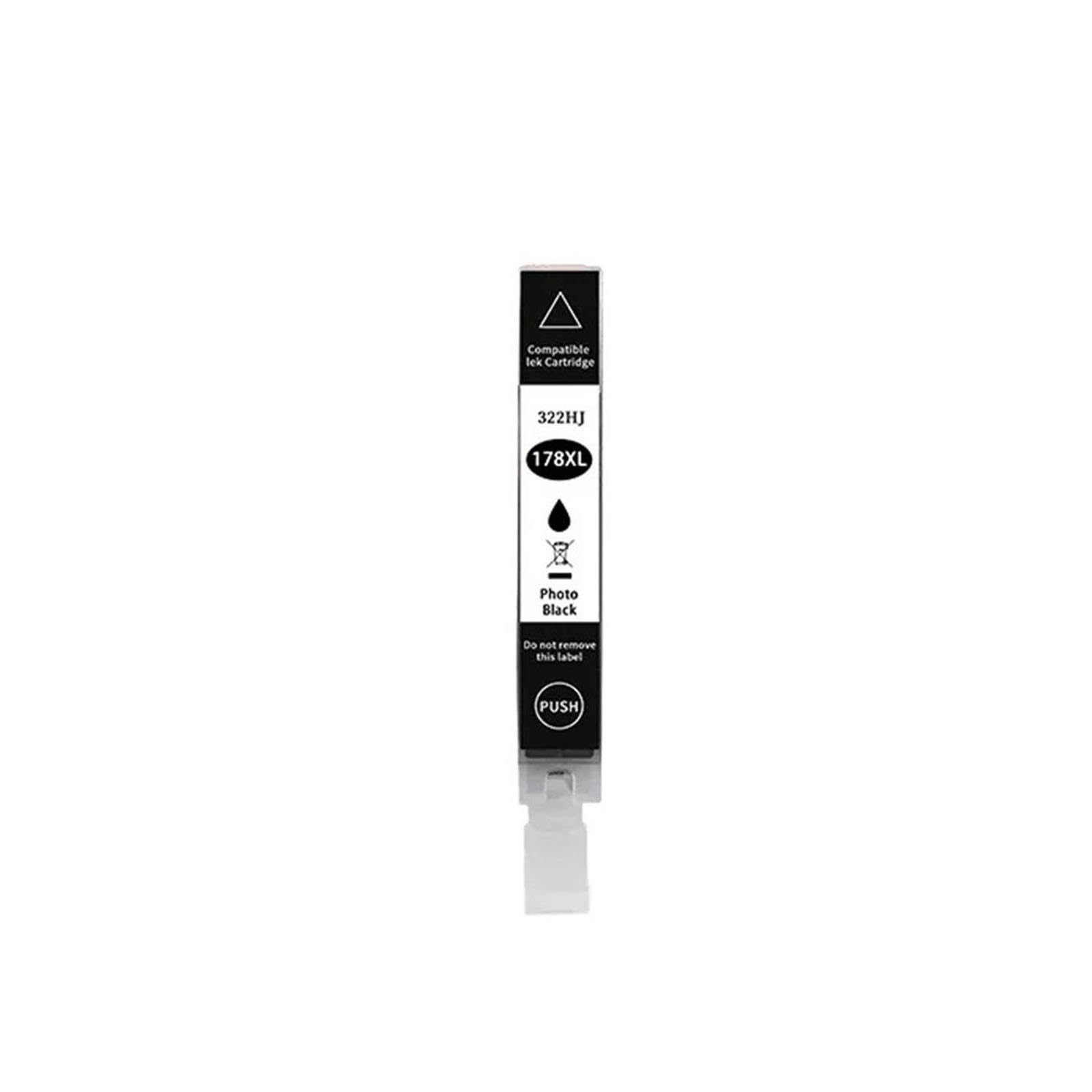 Cartuchos de Tinta 178XL compatibles con HP C6380 C6300 C5300 C5383 | C5380 C6383 D5460 D5400 D5463 5510 5511 5512 5514 5520, Capacidad XL, Suministro de tinta(PBk)