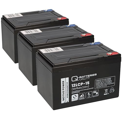Batterie compatible 36 V 15 Ah (3 x 12 V 15 Ah) pour scooter électrique AGM – Durable – Sans entretien – Fiable – Batterie de rechange – Batterie...