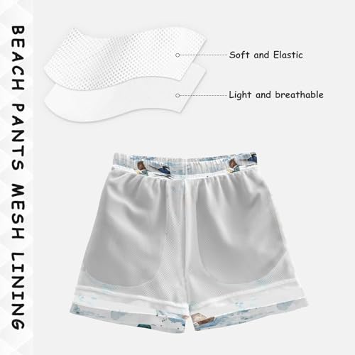 Boys Quick Dry Swim Trunks with Pockets Green Head Duck Beach Shorts for Kids, Toddler Swimsuit Boy4