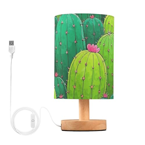 Lámpara de mesa cactus infantil con puerto USB miniatura 1