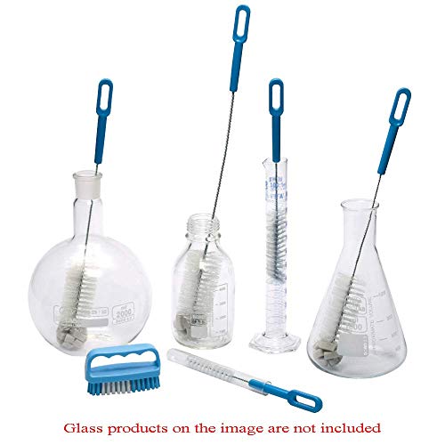 Isolab Usa - 6 Pieces Premium Cleaning Brush Set, Laboratory Cleaning, Bottle Cleaner, Sponge Tip And Straw Brush, Test Tube, Sinks, Drains, Pipes, Flask Cleaner #TOP2