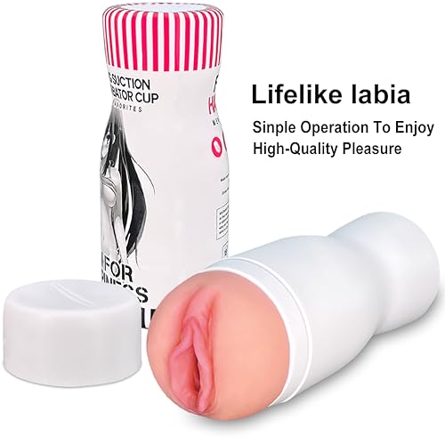 Image of Male Masturbator Pocket Pussy Stroker Masturbation Cup with Realistic Vagina Flesh Toy Men Penis Stimulation Adult Blowjob Masturbators Sex Toys for Men