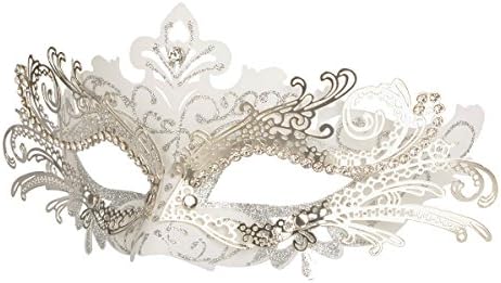 Hoshin Masquerade Mask, Mardi Gras Deecorations Venetian Masks for Womens (White)