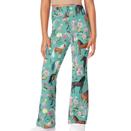 Trendy Girls Flare Leggings Lightweight Bell Bottoms Pants Yoga Sports Trousers3