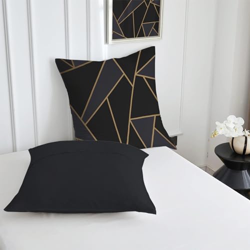 Housse de couette 220x240 géométrique noire parure de lit microfibre - 5