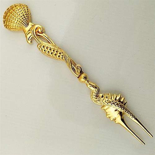 Forks Fruit Fork Bronze Carved Cake Dessert Fork Family Or Party (Color : H) (I)