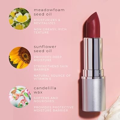 Honeybee Gardens Truly Natural Long Lasting Lipstick Bermuda Matte Medium Coral Pink Cream Finish, Hydrating Moisturizing Lip Color with Organic Oils Vegan Gluten-Free Cruelty-Free Lip Care