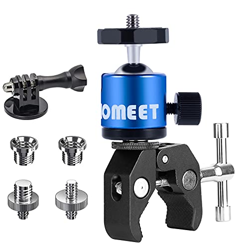 Homeet Kamera Halterung Klemme Stativ Super Klemme Metall Klemmhalterung mit BLAU Kamera Kugelkopf, mit 1/4 & 3/8 Zoll…