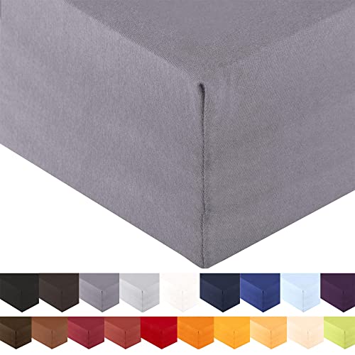 aqua-textil Royal XL Spannbettlaken Boxspringbett Wasserbett 200x220-220x240 cm dunkel grau 210g/qm Jersey Mako Baumwolle Elasthan… – Ansicht 2
