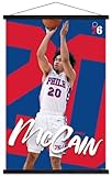 NBA Philadelphia 76ers - Jared McCain 25 Wall Poster with Magnetic Frame, 34L" x 22.4W", Print and Black Hanger Bundle