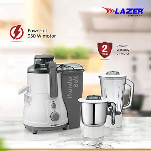 Image of Thunderbolt 950-Watt Copper Motor Juicer Mixer Grinder with 3 Jars