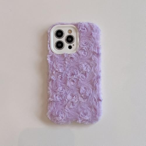 Coque peluche iPhone 12 Pro Max antichoc violette protection chaude