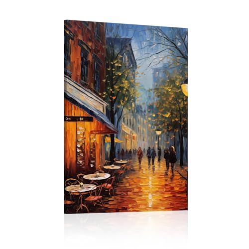 Impression sur toile vintage foule de rue : rompez la monotonie des murs de votre salle de bain