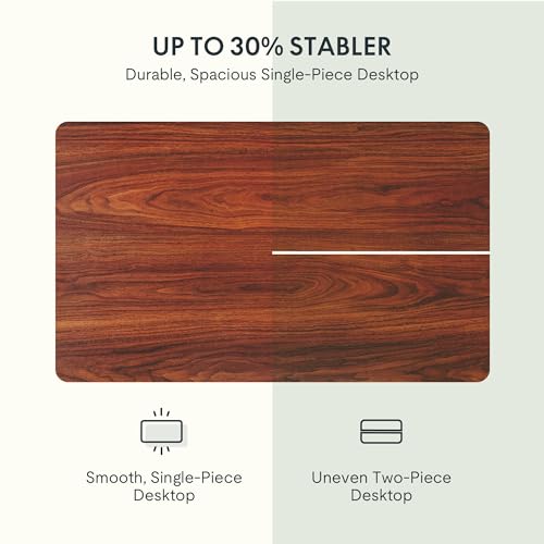 FLEXISPOT EN1 One Piece Standing Desk 48 x 24 Inch Electric Adjustable Height Desk for Home Office and Computer Workstation (White Frame + 48" Mahogany Top, 2 Packages)