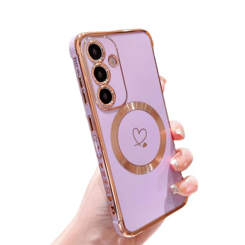 Coque magnétique pour téléphone A violet clair ZTOFERA antichoc compatible MagSafe