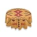 Oyihfvs Vintage Aztec Native American Indian Southwest Orange Geometric Round Lace Tablecloth, Washable Circular Macrame Table Cloth Cover for Kitchen Dinner Party Tabletop Decor 60