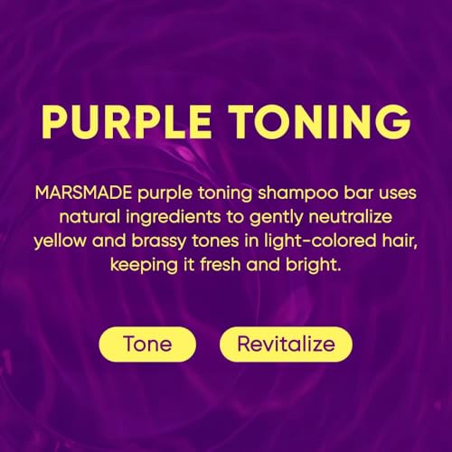 Image of MARS MADE Purple Toning Shampoo Bar 2.0 - Hydrating & Moisturizing Natural Hair Soap for Hair Color & Scalp Nourishment - Solid Shampoo for All Hair Types (120g, 4.23oz)