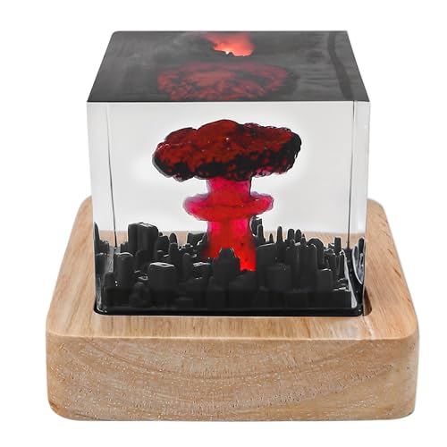 3D Nuclear Explosion Mushroom Cloud Nuke Lamp – Atomic Bomb Resin Night Light Ornament for Fallout Decor, Bedroom & Living Room, 1.96 x 1.96 inches Suitable for The Holidays