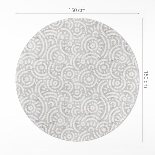 Tapis vinyle ø150 cm résistant aux rayures de sol pour protéger votre salon - 4