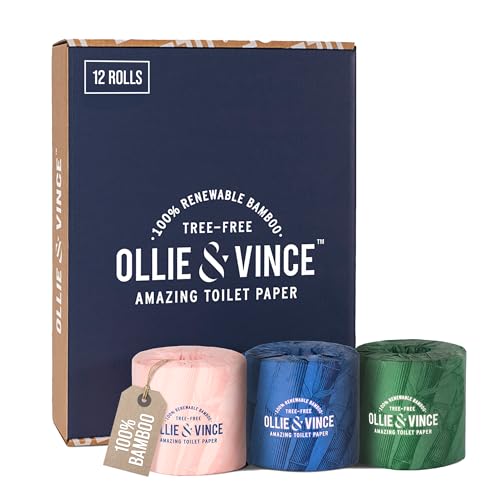 Ollie & Vince Bamboo Toilet Paper | Sustainable, Eco-Friendly, Plastic-Free & Tree-Free, Organic...