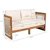 VilroCaz 4-Piece Patio Conversation Set, All Weather Sectional Sofa Set w/ 2 Chairs, Loveseat & Table Premium, Acacia Wood Outdoor Furniture Set with Woven Rope Accents and Cushions (Teak+Beige) #3