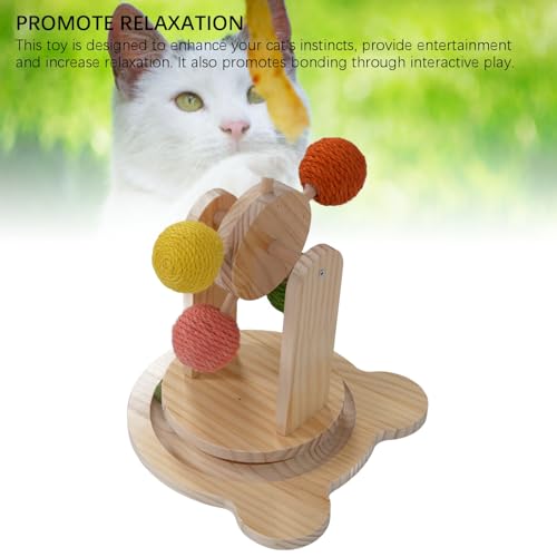 Juguete de bola para gato y rascador de madera para proteger muebles 5