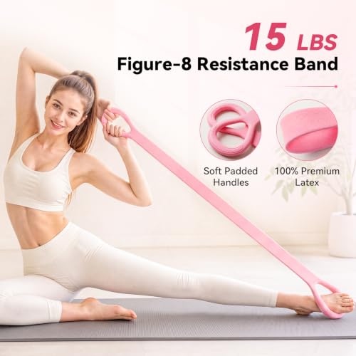 POVAVCX 24 PCS At Home Pilates Kit for Women, Pilates Equipment with 14.5" Pilates Ring and Ball, Ankle Weights, Bands, Slider, Stretch Ring, Grip Socks, Pilates Set Essentials for Starter Workouts - image 4