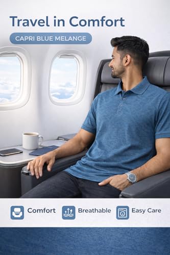 Image of Men's Polo T-Shirt | Breathable, Moisture-Wicking, Soft & Lightweight | Regular Fit Casual & Travel Wear