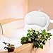DDGCSV Cuscino Vasca da Bagno, 4D Air Mesh Cuscino da Bagno Traspirante con 7 Ventose, Cuscino Ergonomico per Vasca per Collo e Schiena per il Relax, Bianco