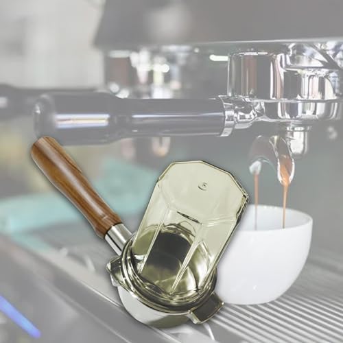 Taza de café molido y recipiente medidor de PC transparente para filtro espresso 8