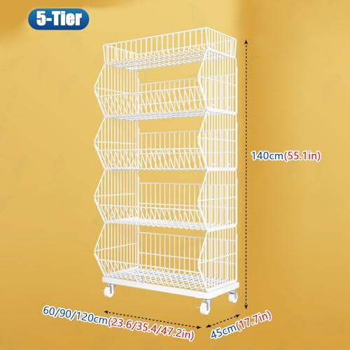 Soporte de exhibición comercial de 140 cm con cestas de metal 3