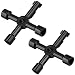 Shappy 2 Pack Electric Cabinet Keys Gas Meter Keys Utility 4-Way Keys for Multi-application (Black)
