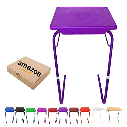 Image of TAVASYA Metal Adjustable Table Mate Laptop Table Kids Table Study Table Utility Table Multi Purpose Table Purple Color Tsytm3
