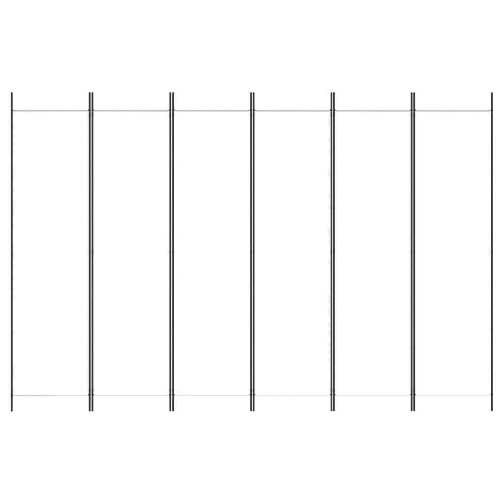 Generico Divisorio a 6 Pannelli Bianco 300x200 cm Tessuto,Bianco,5.51kg,350190