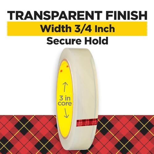 Image of Scotch Transparent Tape, 3 /4 in x 2592 in, 1 Roll