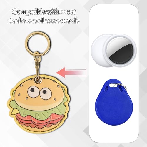 Image of Leather Keychain Case Holder Compatible with Apple AirTag, GPS Airtag Keychain Finder Tracker with Key Ring, Anti-Scratch Protective Air Tag Cover | Leather