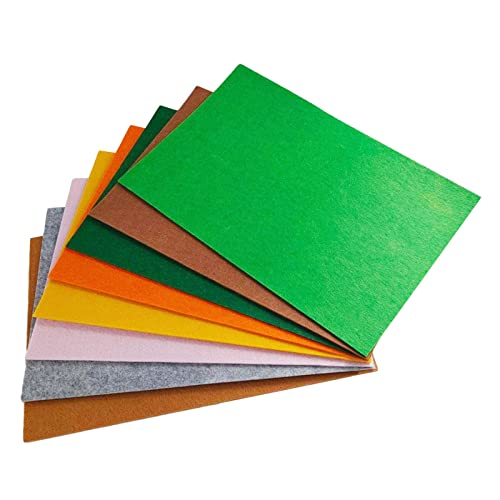 Image of Jtnohx Stiff Felt, 2mm Thick Felt Sheets for Crafts, 8 inchx12 inch Hard Felt Fabric Squares 8Pcs for DIY Projects (Yellow Brown Series)