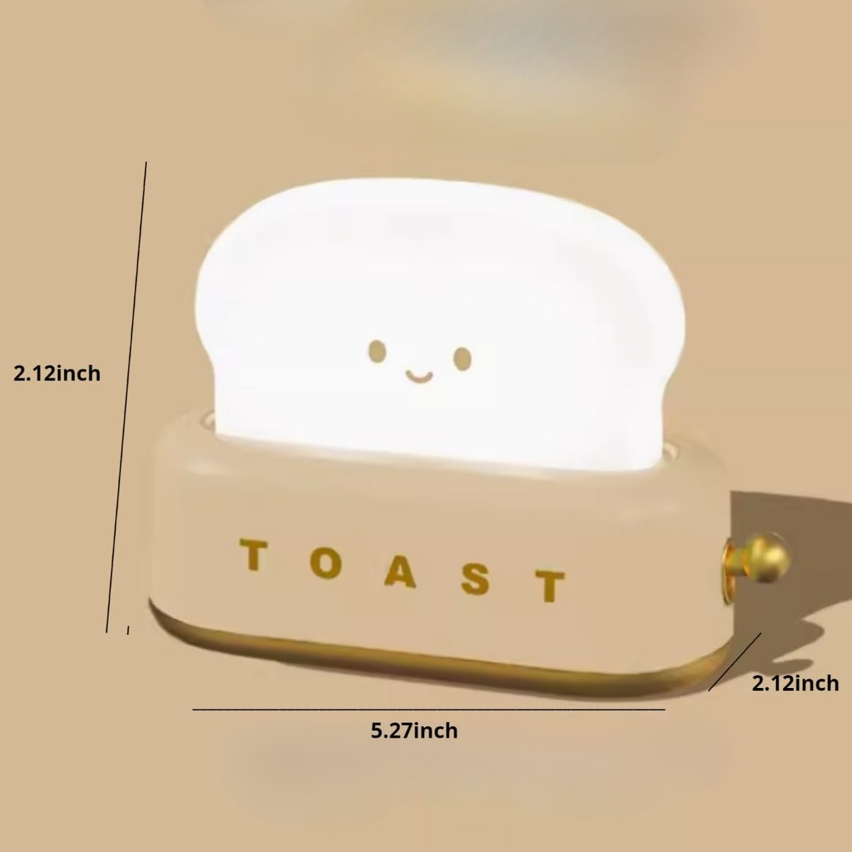 Linda luz nocturna para niños, con forma de pan tostada, recargable por USB-C, luz nocturna LED suave para dormir, luz nocturna para guardería de bebé (rosa)