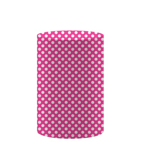 NIVIUS PHOTO Pink Polka Dots Cylinder Cover for Baby Girl Birthday Party Decoration Stretchy Cloth Plinth Cover Pedestal Cover