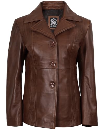 Decrum Leather Blazers for Women - Stylish Blazer Style Casual Real Lambskin Leather Jacket Women3