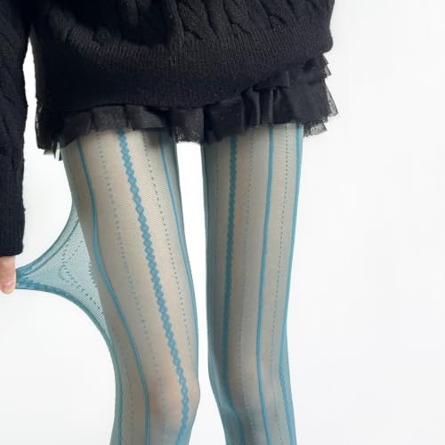 Image of Sahabowi Women Tights, Female Sheer High Waist Pantyhose, Vintage Control Top Stockings