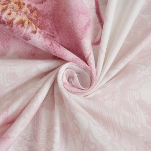 Image of NHD HOME Pure Cotton 220 tc Flat Single Bedsheets for Summer Breathable | Wrinklefree | Super Soft (Size-60 X 90 Inch) with 1 Pillow Covers (Size-17 X 27 Inches, Pink Bloom