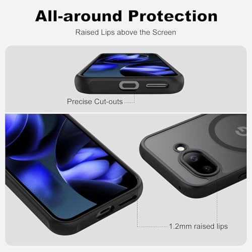 Image of Back Cover for Google Pixel 9A, Matte PC Back + TPU Bumper Shockproof Mobile Case Cover (Google Pixel 9A)