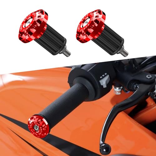 deemars 2PCS Extremos de Manillar de Motocicleta, Tapon Universal para Manillar Tapones Deslizantes, 7/8' 22mm Motos Manillar Grips Cap, Tapas de Manillar de Aleación para Kawasaki (Rojo)