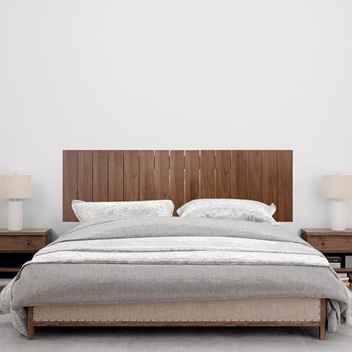 Miniatura 2 de Dhome Cabecero De Madera Reciclada Dm Estilo Palet Vertical Cama Palets Herrajes Incluidos 135cm, Nogal Madera