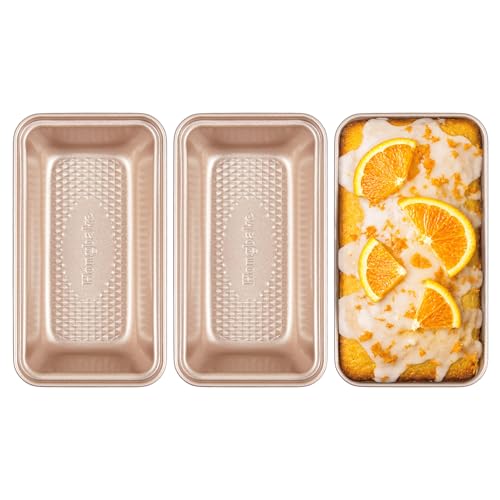 HONGBAKE 3 Pack Nonstick Mini Loaf Pans, 6 x 3.3