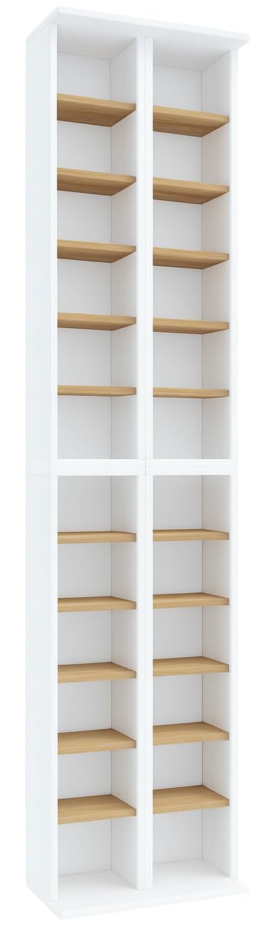 VCM Legno CD Dvd Stand Scaffale Armadio di stoccaggio Scaffale Stand Almera Legno CD Dvd Stand Scaffale Armadio di stoccaggio Scaffale Stand Almera Rovere Bianco/Miele
