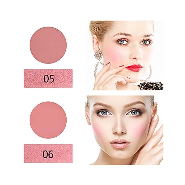 CCbeauty 8 Colors Face Blush Palette Matte Shimmer Professional Natural Long Lasting Lightweight Portable Foundation Contour Highlight Pressed Powder Makeup Palette for Women Girls